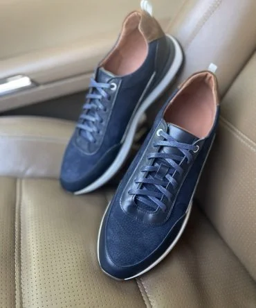 Кросівки шкіряні сині Dixon