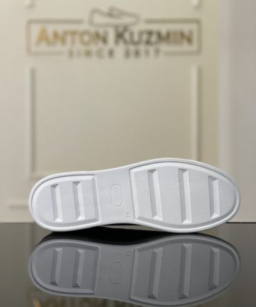 Кеди шкіряні чорні із тисненням «пітон» Eugene