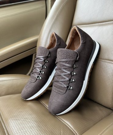 Кросівки чоловічі коричневі із тисненням Michael