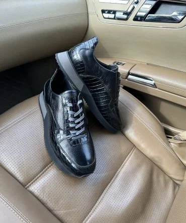 Кросівки шкіряні чорні Antuan