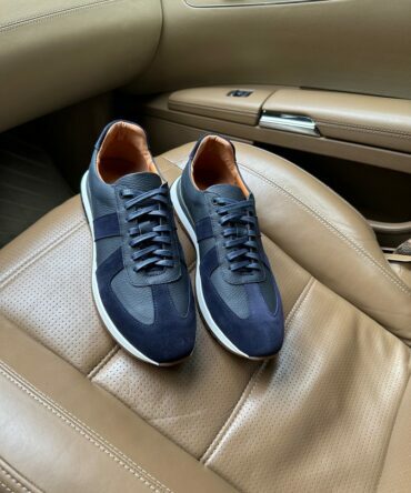 Кросівки сині шкіряні Elvis