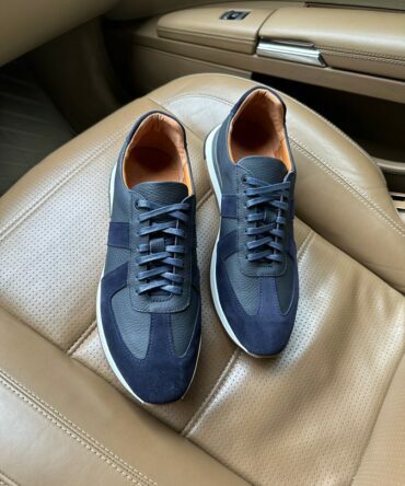 Кросівки сині шкіряні Elvis