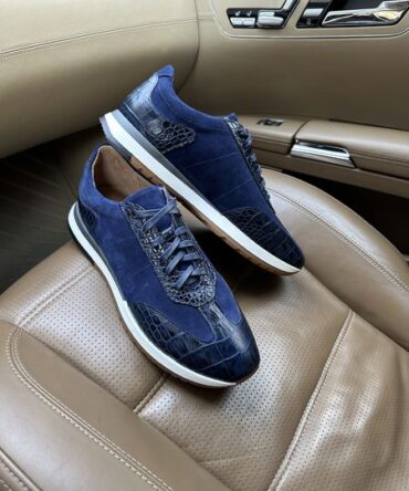 Кросівки із замші чоловічі сині Teoman