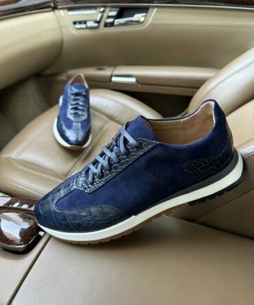 Кросівки із замші чоловічі сині Teoman