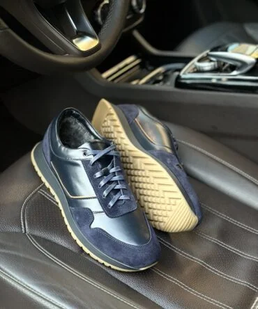 Кросівки шкіряні сині Davis