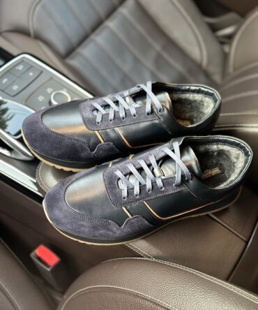 Кросівки шкіряні сині Davis