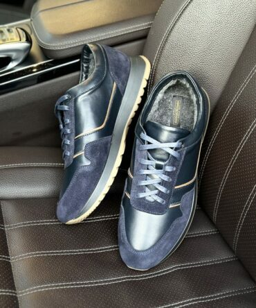 Кросівки шкіряні сині Davis