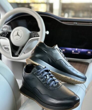 Кросівки шкіряні сині Wave