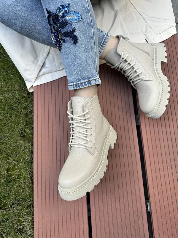 Черевички жіночі шкіряні бежеві Astra