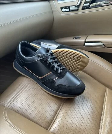 Кросівки шкіряні чорні Davis