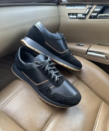 Кросівки шкіряні чорні Davis