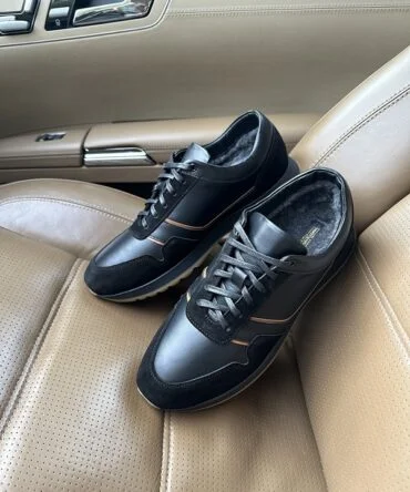 Кросівки шкіряні чорні Davis