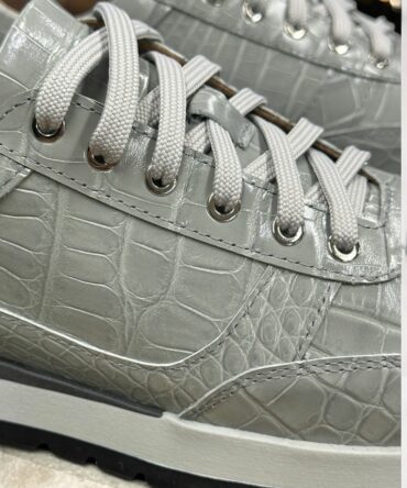 Кросівки з крокодила сірі Oscar