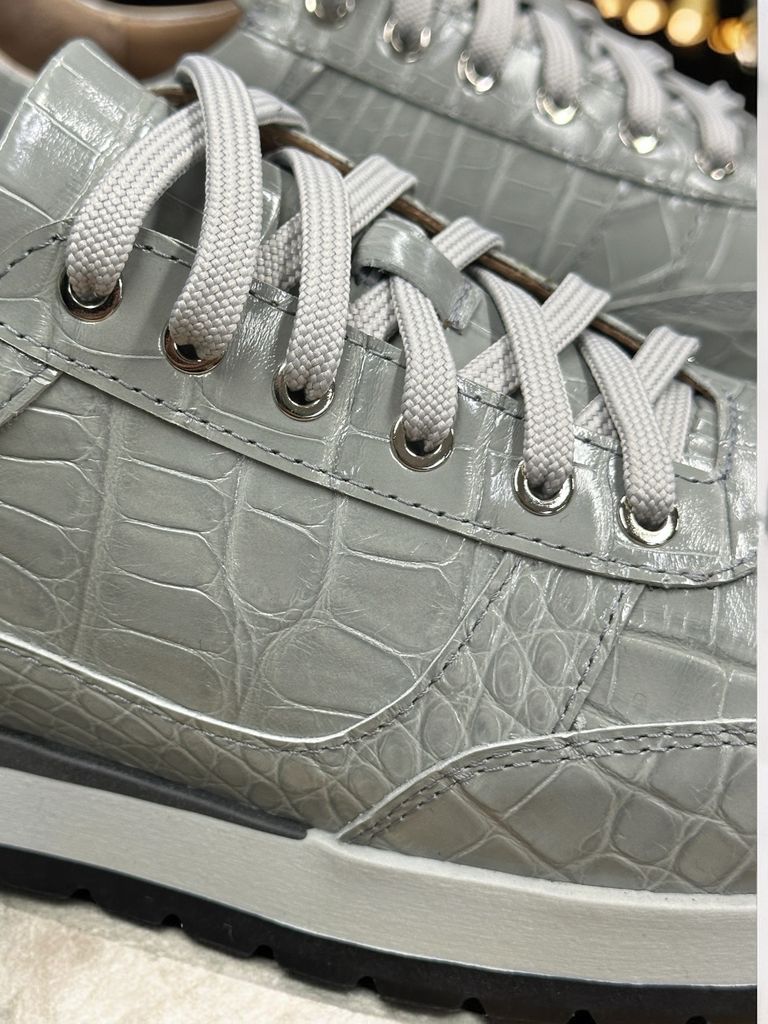 Кросівки з крокодила сірі Oscar Кросівки з крокодила сірі Oscar
