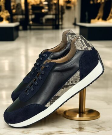 Кросівки з пітоном натуральним сині Leo Кросівки з пітоном натуральним сині Leo