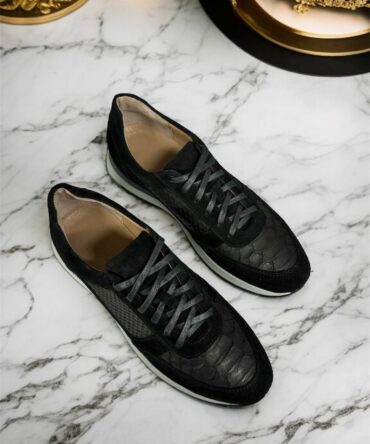 Кросівки з пітоном чорні Marvin