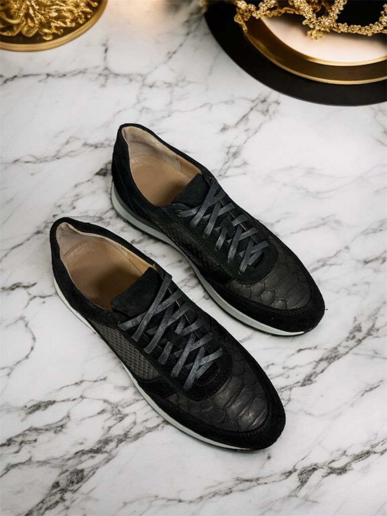 Кросівки з пітоном натуральним сині Leo Кросівки з пітоном натуральним сині Leo