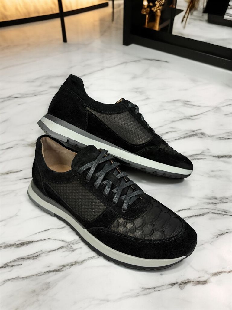 Кросівки з пітоном натуральним сині Leo Кросівки з пітоном натуральним сині Leo