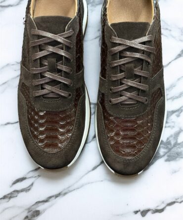 Кросівки з пітоном коричневі Sergio