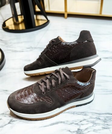 Кросівки з пітоном коричневі Sergio Кросівки з пітоном коричневі Sergio