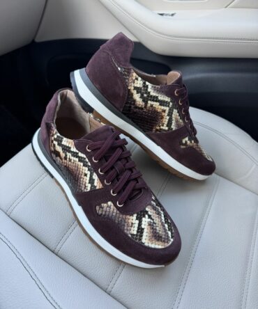Кросівки з пітоном натуральним бордо Louis Кросівки з пітоном натуральним бордо Louis