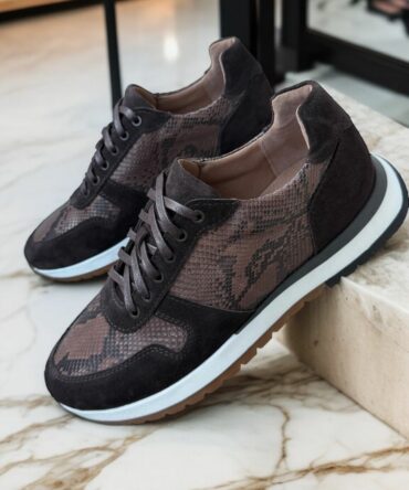 Кросівки з пітоном натуральним коричневі Ed Кросівки з пітоном натуральним коричневі Ed