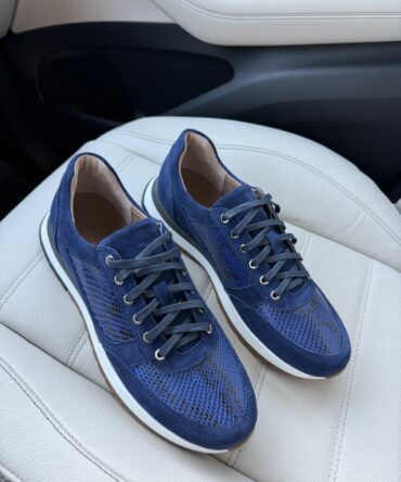 Кросівки з пітоном натуральним сині Ronaldo