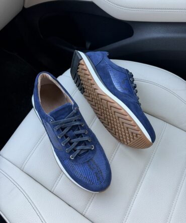 Кросівки з пітоном натуральним сині Ronaldo